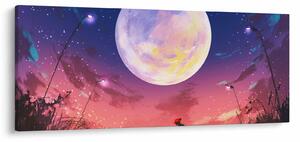 Kép - Nő és kutya teliholdkor (120x50 cm)