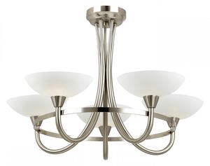 ENDON Cagney Cagney 5lt Semi flush Satin chrome plate & white glass 5 x 33W G9 clear capsule - ED-CAGNEY-5SC