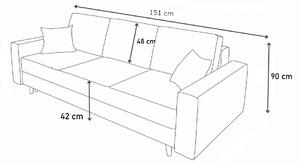SEVERUS ágyazható kanapé, 151x90x90, Nubuk27/Nubuk21