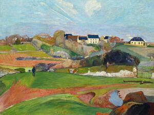 Festmény reprodukció Landscape at Le Pouldu (Vintage French Countryside) - Paul Gauguin, (40 x 30 cm)