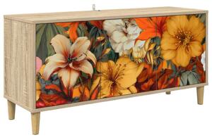 TV szekrény GENNEP 102 x 33 x 50 cm Sonoma Szerelt Fa