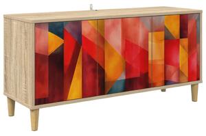 TV szekrény HEESCH 102 x 33 x 50 cm Sonoma Szerelt Fa