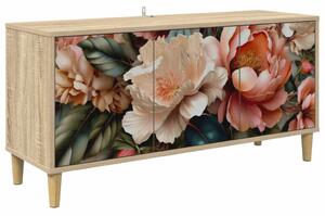 TV szekrény BORNE 102 x 33 x 50 cm Sonoma Szerelt Fa