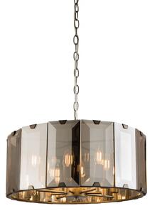 ENDON Clooney Clooney 8lt Pendant Slate grey & smoked cut glass 8 x 40W E14 candle - ED-61294