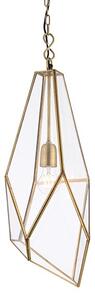ENDON Avery Avery 1lt Pendant Antique brass plate & clear glass 40W E27 GLS - ED-73117