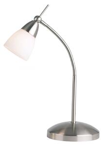 Endon Lighting Range fehér üveg-szatén króm asztali lámpa