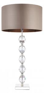 Endon Lighting Verdone áttetsző kristály (k9) üveg-szürkésbarna selyem asztali lámpa