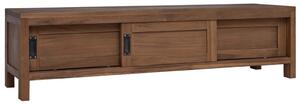 TV szekrény 110 x 30 x 30 cm Tömör Teakfa Természetes