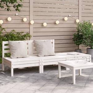 VidaXL fehér háromszemélyes tömör fenyőfa kerti kanapé