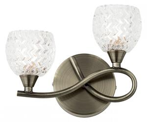 Endon Lighting Boyer antik réz-áttetsző üveg pattern fali lámpa