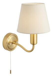 ENDON Conway Conway 1lt Wall Satin brass plate & ivory linen mix fabric 3W LED G9 - ED-93852