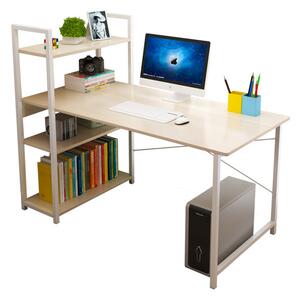 Íróasztal, számítógépasztal, polccal - Bézs