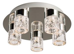 ENDON Imperial Imperial 5lt Flush Chrome plate & clear bubble glass 5 x 4W LED (SMD 2835) Warm White - ED-61358