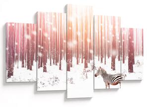 Kép - Zebra egy havas erdőben (150x105 cm)