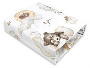 Baby Shop pamut,gumis lepedő 60*120 cm - felhőn alvó állatok bés