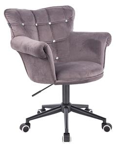 HR804CK Grafit modern velúr szék fekete lábbal