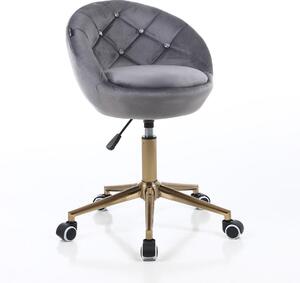 HR948K Grafit Modern Velúr Szék Arany lábbal