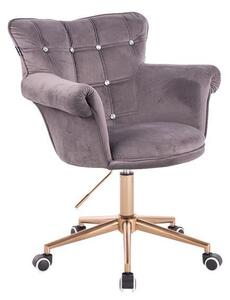 HR804CK Grafit modern velúr szék arany lábbal