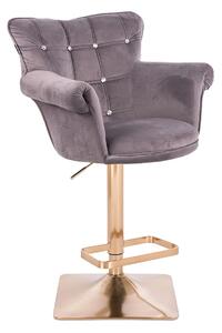 HR804KW Grafit modern velúr szék arany lábbal