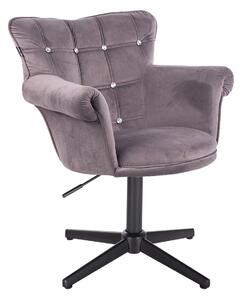 HR804CCROSS Grafit modern velúr szék fekete lábbal