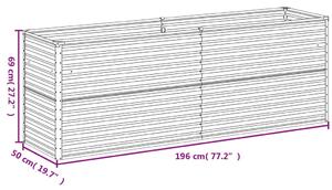 VidaXL corten acél kerti magaságyás 196 x 50 x 69 cm