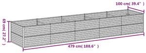 VidaXL corten acél kerti magaságyás 479x100x69 cm