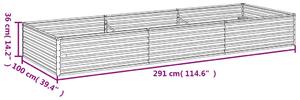 VidaXL corten acél kerti magaságyás 291x100x36 cm