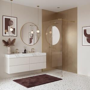 Zuhanyfal Rea Flexi Transparent / Brush Gold 90