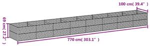 VidaXL corten acél kerti magaságyás 770x100x69 cm