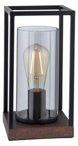 NO1 NO1 csiszolt fekete és bronz patina bevonat szürke színezett üveggel asztali lámpa