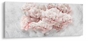 Kép - Rózsaszín virágok a falon (120x50 cm)