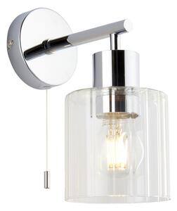 NO1 NO1 krómlemez és átlátszó bordázott üveg fali lámpa