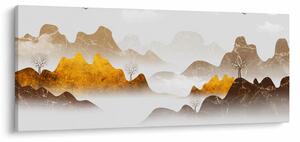 Kép - Hegyek a ködben (120x50 cm)