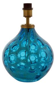 NO1 NO1 kékeszöld kézműves üveg és matt antik sárgaréz lemez asztali lámpa