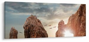 Kép - Naplemente a sziklák felett (120x50 cm)