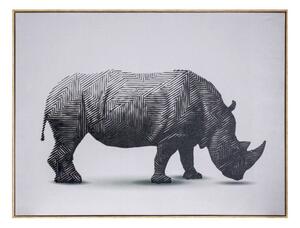 Endon Tribal Rhino Abstract Framed Canvas - ED-5059413412240