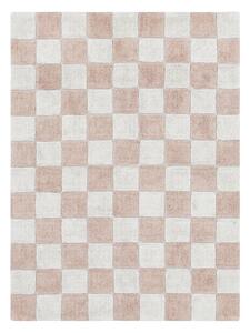 Világos rózsaszín-krémszínű mosható kézi szövésű pamut szőnyeg 120x160 cm Kitchen Tiles Rose – Lorena Canals