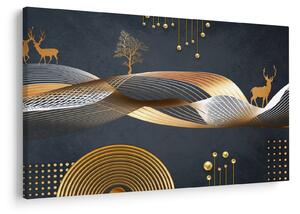 Kép - Grafika szarvassal (90x60 cm)