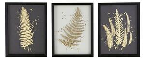 Endon Gold Ferns Framed Art Set of 3 430x35x330mm - ED-5055999254700