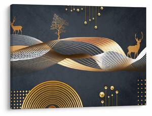 Kép - Grafika szarvassal (70x50 cm)
