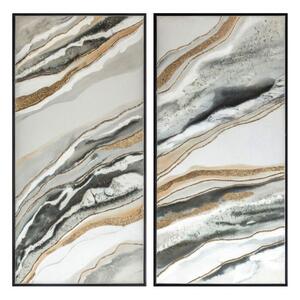 Endon Mineral Abstract Framed Canvas Set of 2 - ED-5059413412189