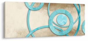 Kép - Kék körök akvarell (120x50 cm)