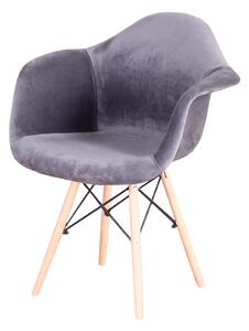 KONDELA Modern fotel, szürkésbarna Taupe Velvet anyag, DAREL TYP 3