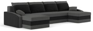 SPARTAN U alakú kinyitható kanapé Fekete /piros