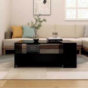 Fekete szerelt fa dohányzóasztal 102 x 55 x 42 cm