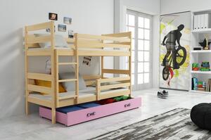 Gyerek emeletes ágy ERYK 160x80 cm Zöld Fenyő