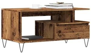 Antik fa színű szerelt fa dohányzóasztal 90 x 49 x 45 cm