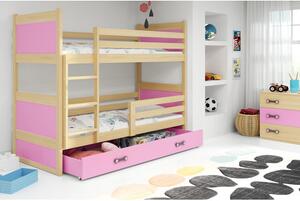 Gyerek emeletes ágy RICO 160x80 cm Fenyő Rózsaszín