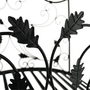 KONDELA Dekoratív kerti híd, fekete fém, RENAL