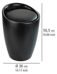 Candy fekete fürdőszobai ülőke, kivehető szennyestartó résszel - Wenko